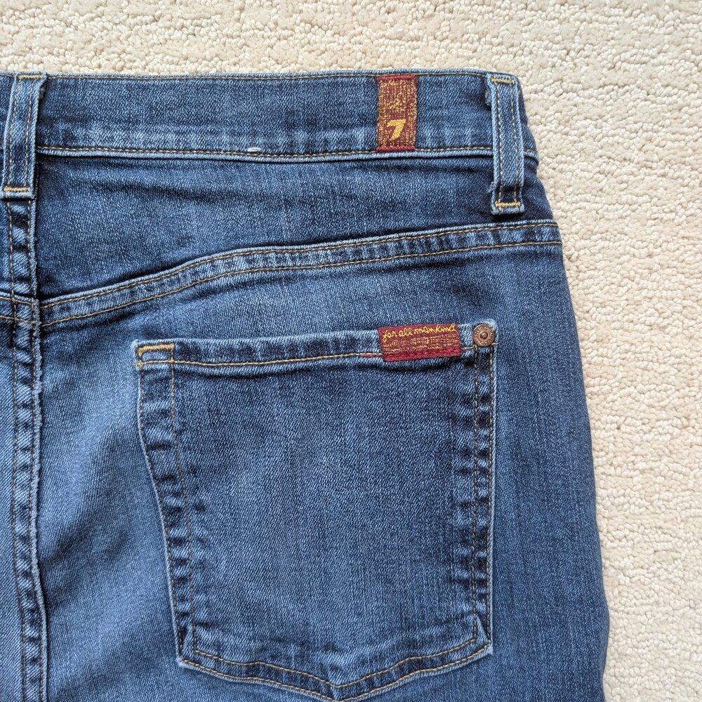 7 For All Mankind High Waist Josefina Straight Leg Stretch Jeans Women's 31 x 27 - Picture 2 of 13
